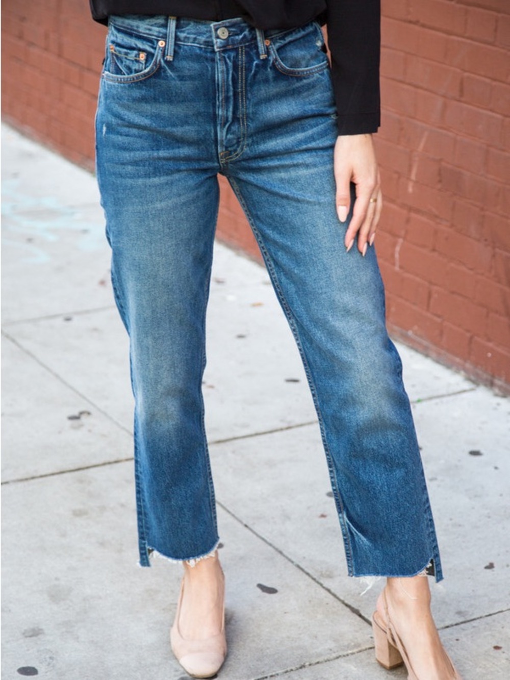 GRLFRND Size 26 Helena High - Rise Straight Leg Jean Dark Wash